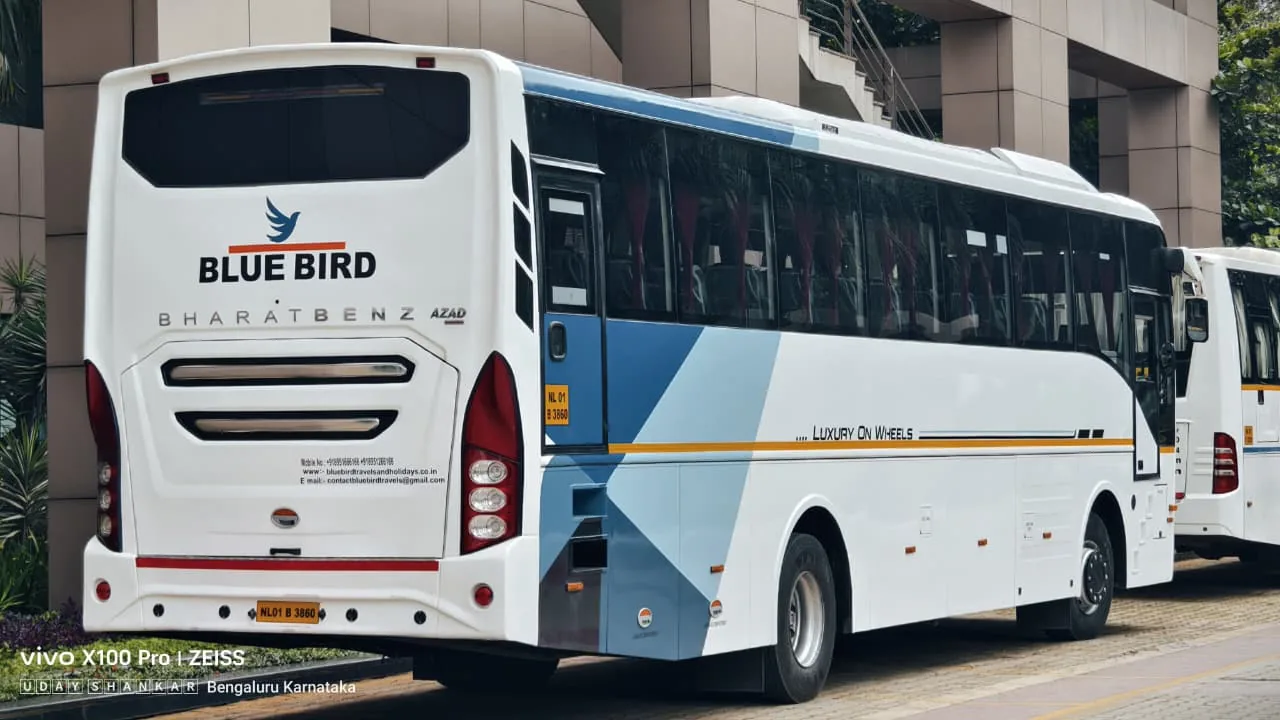 Blue Bird coach rear exterior